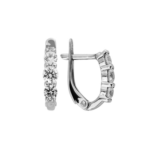 Серьги из серебра 925 пробы с фианитом