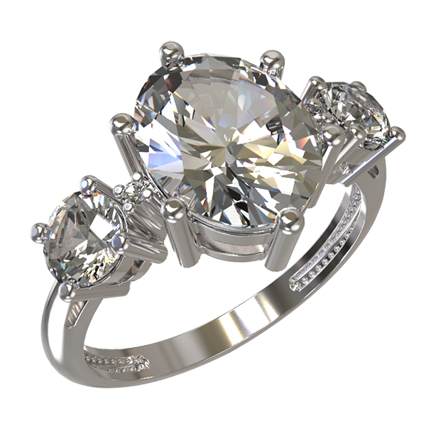 Кольцо из серебра 925 пробы с фианитом