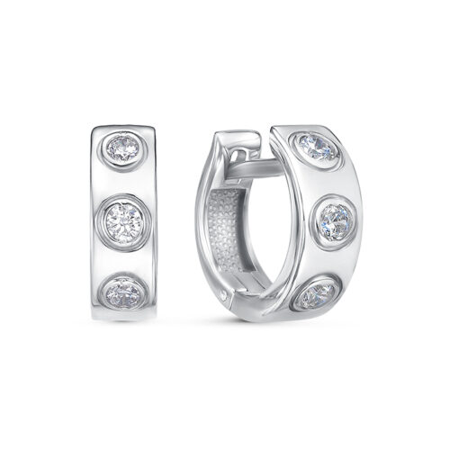 Серьги из серебра 925 пробы с фианитом