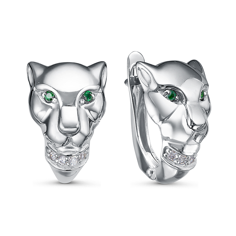 Серьги из серебра 925 пробы с фианитом