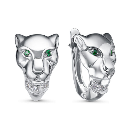Серьги из серебра 925 пробы с фианитом