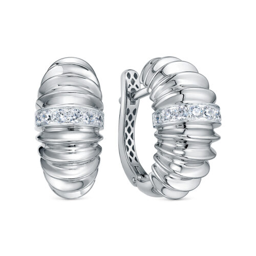 Серьги из серебра 925 пробы с фианитом