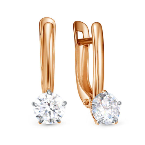 Серьги из золота 585 пробы с бриллиантом