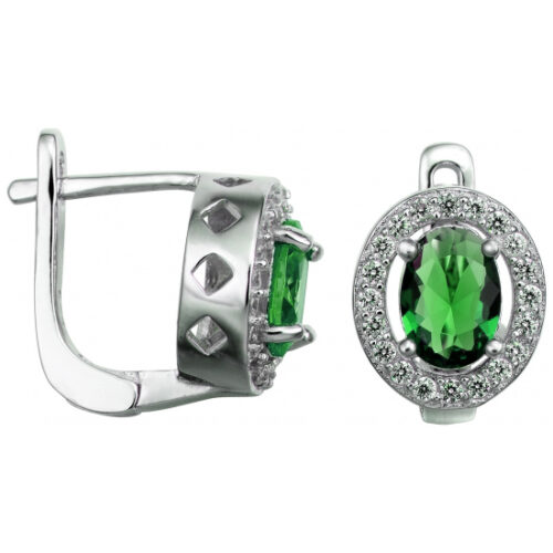 Серьги из серебра 925 пробы с фианитом