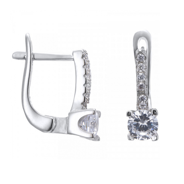 Серьги из серебра 925 пробы с фианитом
