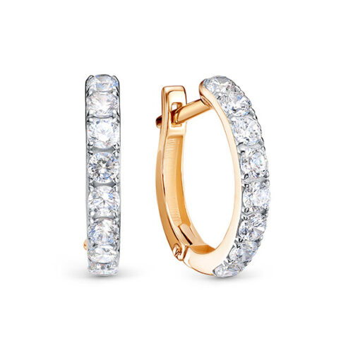Серьги из золота 585 пробы с фианитом