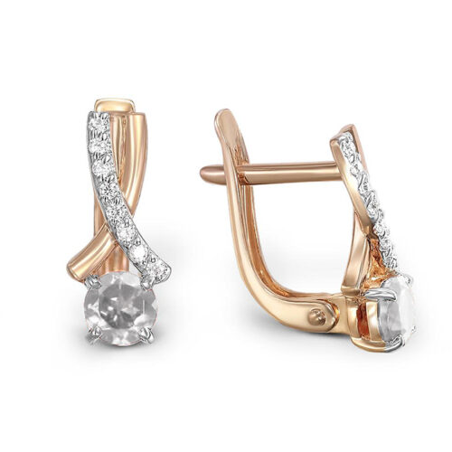 Серьги из золота 585 пробы с фианитом