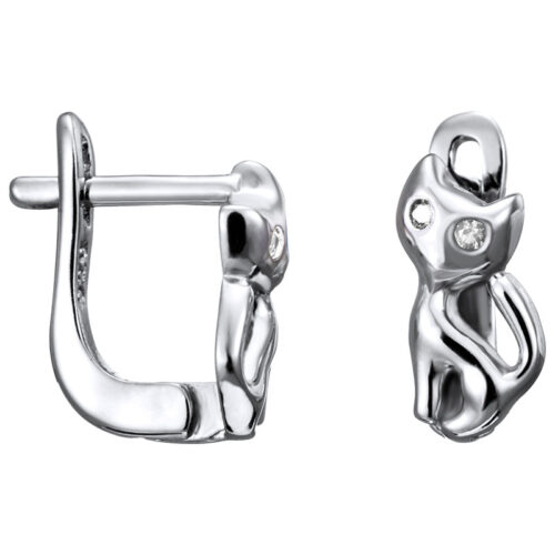 Серьги детские из серебра 925 пробы с фианитом