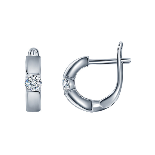 Серьги из серебра 925 пробы с фианитом