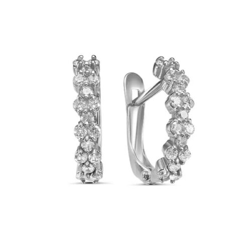 Серьги из серебра 925 пробы с фианитом
