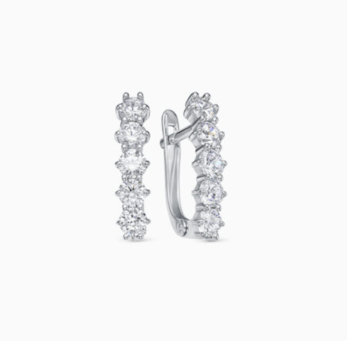 Серьги из серебра 925 пробы с фианитом