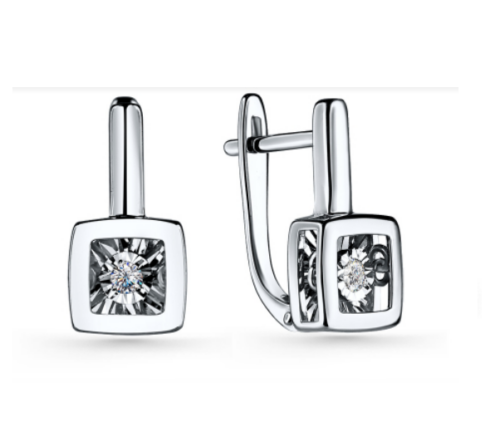 Серьги из золота 585 пробы с бриллиантом