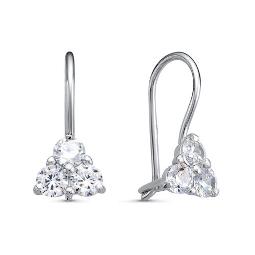 Серьги детские из серебра 925 пробы с фианитом