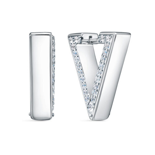 Серьги из серебра 925 пробы с фианитом