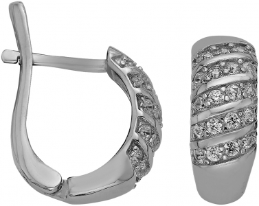 Серьги из серебра 925 пробы с фианитом