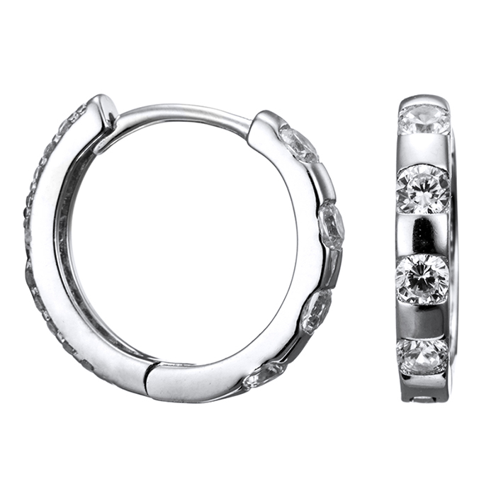 Серьги из серебра 925 пробы с фианитом