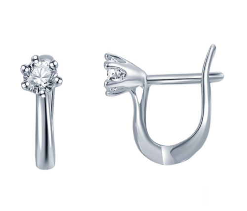 Серьги из серебра 925 пробы с фианитом