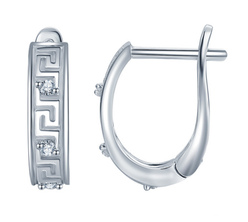 Серьги из серебра 925 пробы с фианитом