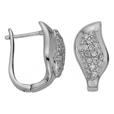 Серьги из серебра 925 пробы с фианитом