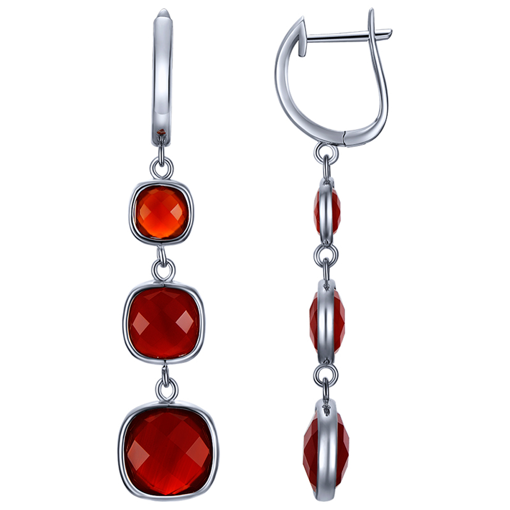 Серьги подвесные из серебра 925 пробы