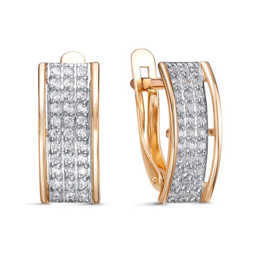 Серьги из золота 585 пробы с фианитом