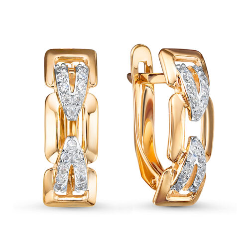 Серьги из золота 585 пробы с фианитом