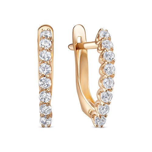 Серьги из золота 585 пробы с фианитом