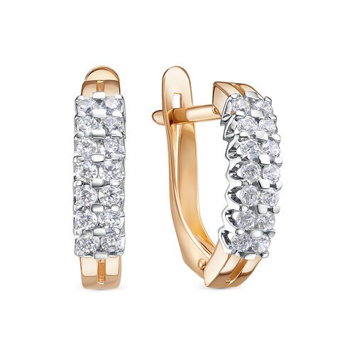 Серьги из золота 585 пробы с фианитом