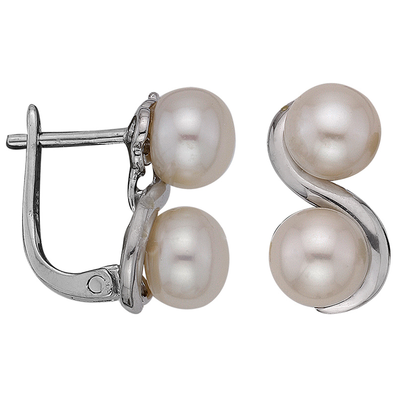 Серьги из серебра 925 пробы с жемчугом
