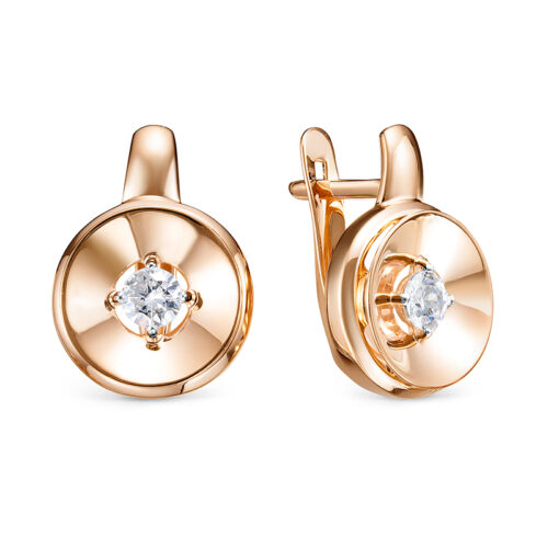 Серьги из золота 585 пробы с фианитом