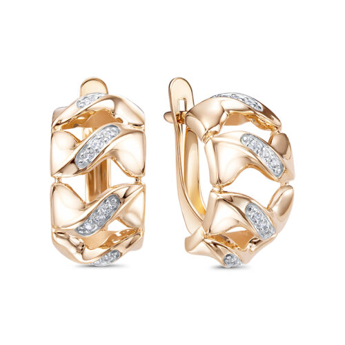 Серьги из золота 585 пробы с фианитом