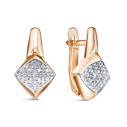 Серьги из золота 585 пробы с фианитом