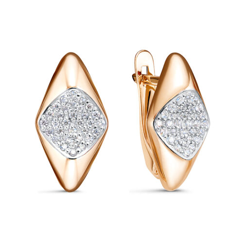 Серьги из золота 585 пробы с фианитом
