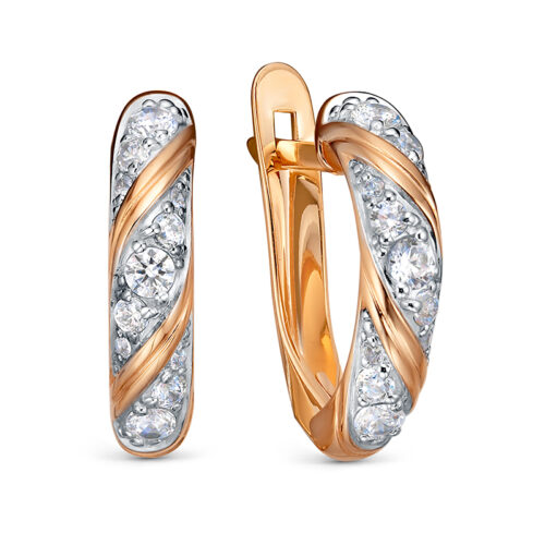 Серьги из золота 585 пробы с фианитом