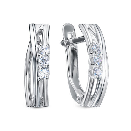 Серьги из золота 585 пробы с фианитом