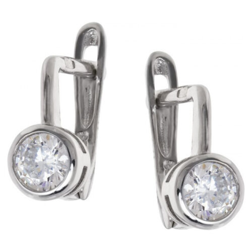 Серьги из серебра 925 пробы с фианитом