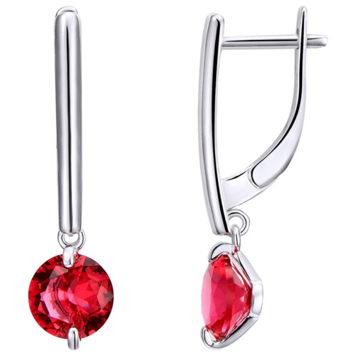 Серьги подвесные из серебра 925 пробы с фианитом