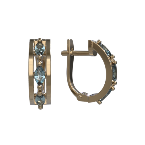 Серьги из золота 585 пробы с топазом
