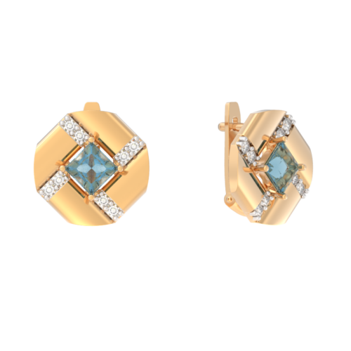 Серьги из золота 585 пробы с топазом