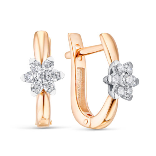 Серьги из золота 585 пробы с бриллиантом