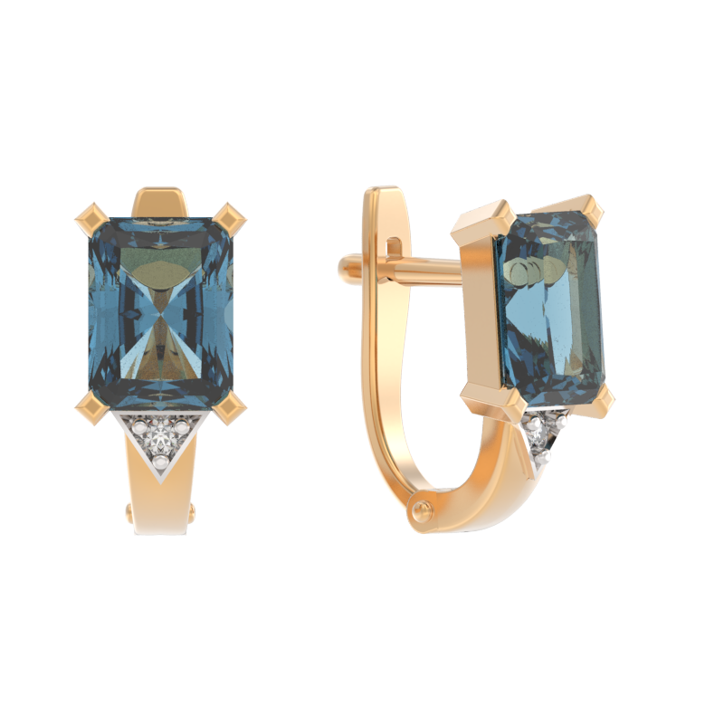 Серьги из золота 585 пробы с топазом
