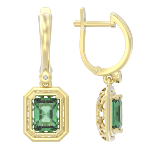 Серьги подвесные из золота 585 пробы