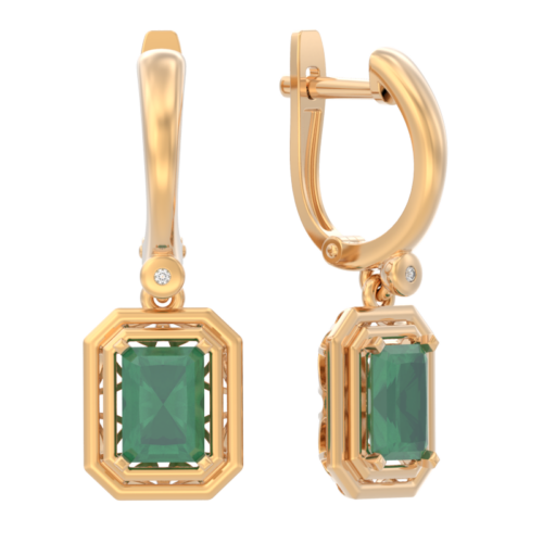 Серьги подвесные из золота 585 пробы