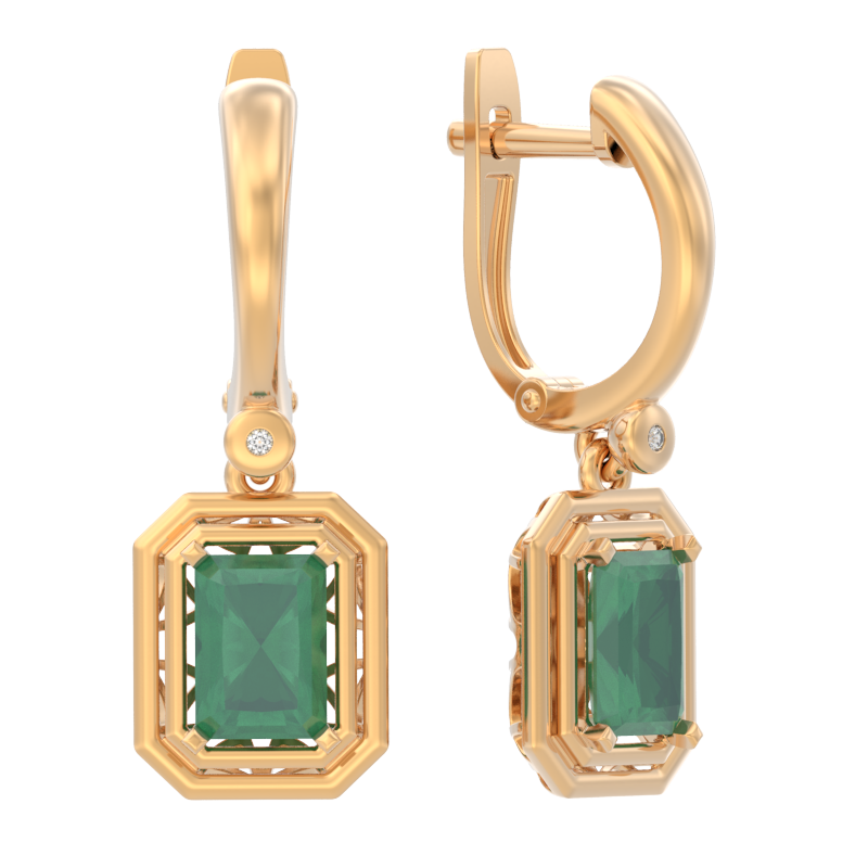 Серьги подвесные из золота 585 пробы