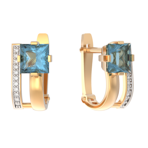 Серьги из золота 585 пробы с топазом