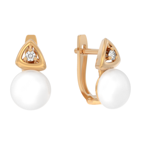 Серьги из золота 585 пробы с жемчугом