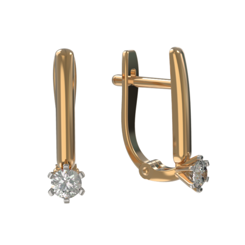 Серьги из золота 585 пробы с бриллиантом