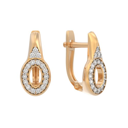 Серьги из золота 585 пробы с бриллиантом