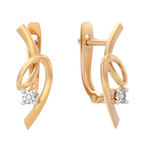 Серьги из золота 585 пробы с бриллиантом