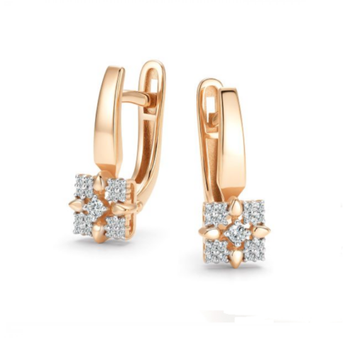 Серьги из золота 585 пробы с бриллиантом
